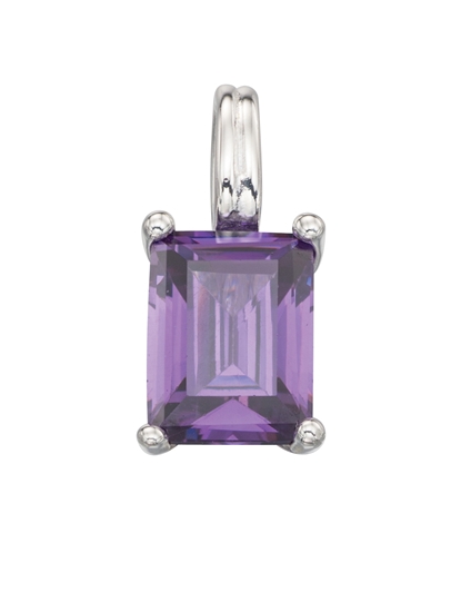 Picture of Rectangular Emerald Cut Pendant  - Amethyst Cz