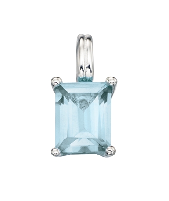 Picture of Rectangular Emerald Cut Pendant  - Blue Topaz Cz