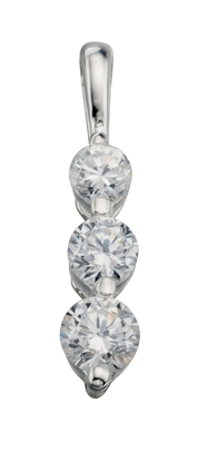 Picture of Clear CZ 3 Round Drop Pendant