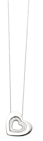 Picture of Double Heart Necklace With Satin Detail