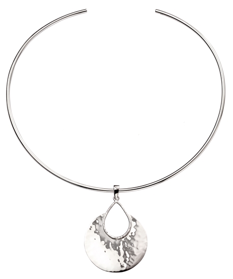 Picture of Hammered Finish Crescent Drop Pendant