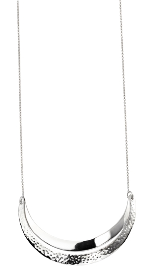 Picture of Curved Double  Bar Necklace With Hammered Detail