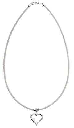 Picture of Mesh Necklace With Heart & CZ Detail