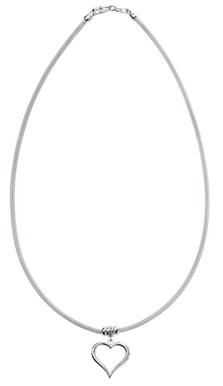 Picture of Mesh Necklace With Heart & CZ Detail