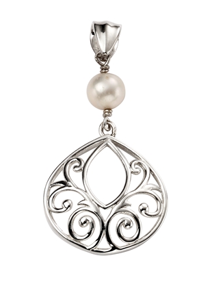 Picture of Filigree Pearl Drop Pendant