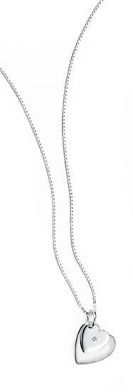 Picture of D For Diamond Double Heart Pendent