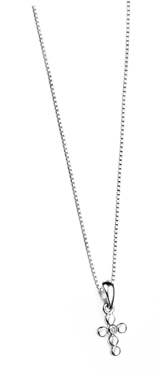 Picture of D For Diamond Bubble Cross Pendent