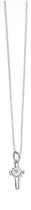 Picture of D For Diamond White Enamel Cross Pendent