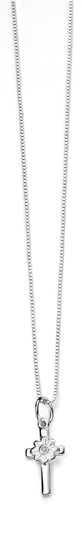 Picture of D For Diamond White Enamel Cross Pendent