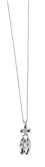 Picture of D For Diamond Bow And Ballet Shoe Pendent