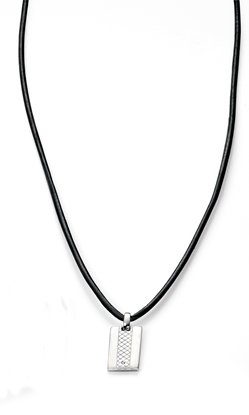 Picture of D For Diamond Boys Leather Dog Tag Necklace