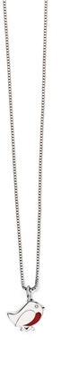 Picture of D For Diamond Red Enamel Robin Pendant