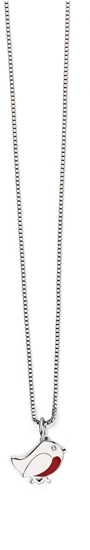 Picture of D For Diamond Red Enamel Robin Pendant