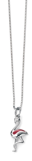 Picture of D For Diamond Pink Enamel Flamingo Pendant