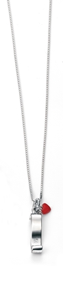 Picture of D For Diamond Scroll Pendent With Enamel Heart