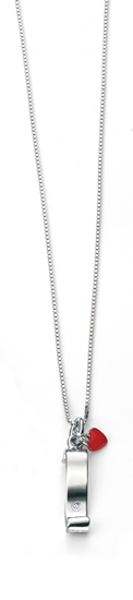 Picture of D For Diamond Scroll Pendent With Enamel Heart