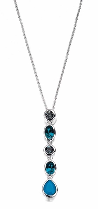 Picture of Blue Swarovski Crystal/Opal 41+5Cm Necklace