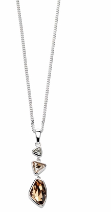 Picture of Irregular Facets Triple Drop Pendant With Swarovski Crystal