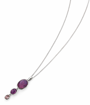 Picture of Swarovski Cyclamen Opal, Amethyst & Rose Water Opal Triple Drop Pendant