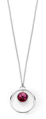 Picture of Fushia Swarovski With Silver Ring Pendant