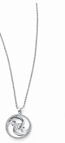 Picture of Cz Swirl Pendant With Pave Edge