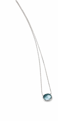 Picture of Silver Necklace With Blue Glass
