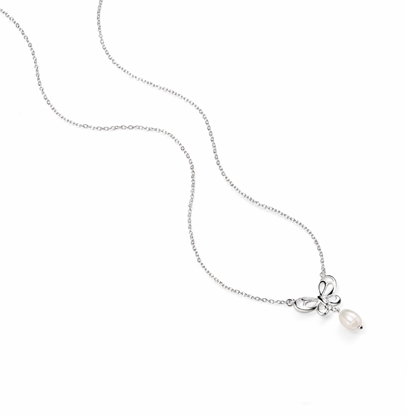 Picture of Butterfly Necklace With Pearl Drop