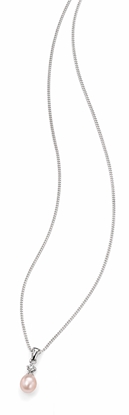 Picture of Pink Pearl Pendant With Clear Cz
