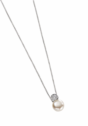 Picture of CZ And White Pearl Drop Pendant