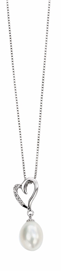 Picture of Heart Cz Pearl Drop Pendant