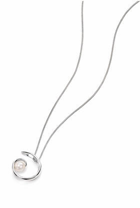 Picture of Silver Spiral Pendant With White Pearl