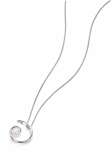 Picture of Silver Spiral Pendant With White Pearl