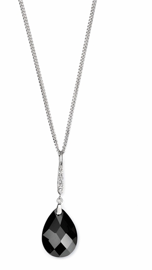 Picture of Black CZ Teardrop & Pave Bale Pendant