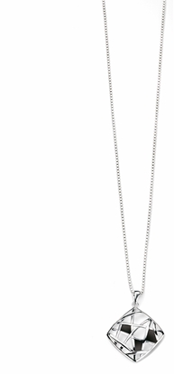 Picture of Silver And Onyx Geometric Pendant