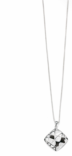 Picture of Silver And Onyx Geometric Pendant