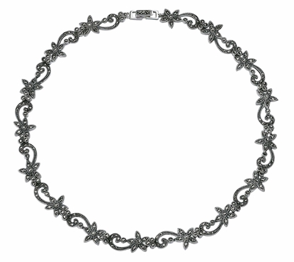 Picture of Flower & Scroll Marcasite Necklace