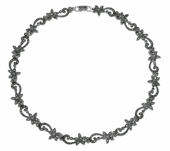 Picture of Flower & Scroll Marcasite Necklace