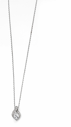 Picture of Curved Wishbone Necklace With Pave And Clear Cz