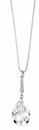 Picture of Clear CZ Teardrop & Pave Bail Pendant