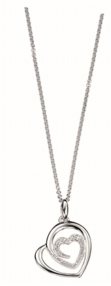 Picture of Clear CZ Heart Within Heart Pendant