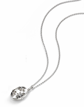 Picture of Clear CZ Flower Locket Pendant