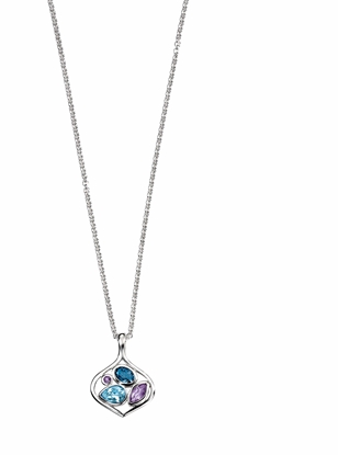 Picture of London Blue Topaz & Amethyst Open Pendant