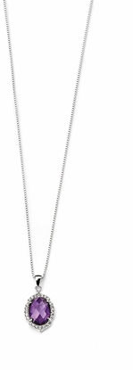 Picture of Dark Violet Cz Oval Pendant With Pave