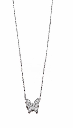 Picture of Clear CZ Butterfly 40+5Cm Necklace