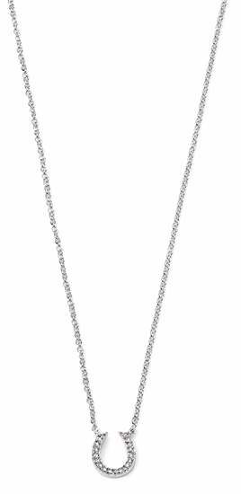 Picture of Silver Horse Shoe Clear Pave CZ Necklace