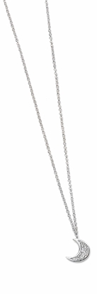 Picture of Crescent Moon Charm With Cz Pave Necklace