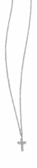 Picture of Silver Cross With Cz Pave Necklace