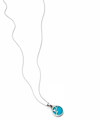 Picture of Turquoise Flower Pattern Disc Pendant