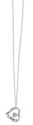 Picture of Rhodium Plated Heart Necklace