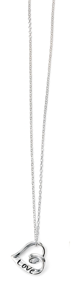 Picture of Rhodium Plated Heart Necklace